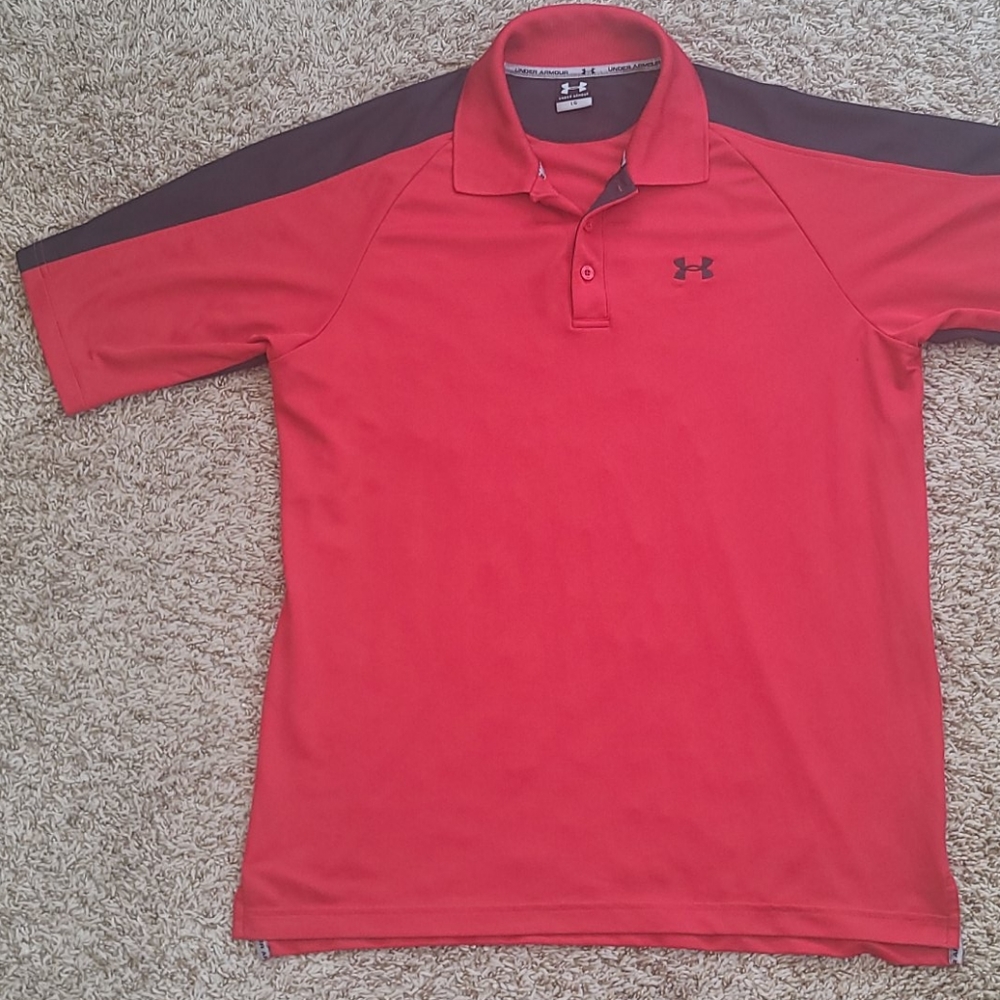 Under Armour Polo Mns L LG Clean EUC! Dual Tone